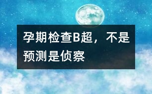 孕期檢查：B超，不是預測是“偵察”