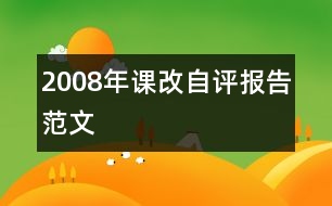 2008年課改自評報(bào)告范文