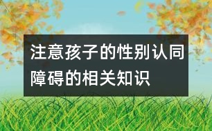 注意孩子的性別認(rèn)同障礙的相關(guān)知識