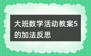 大班數(shù)學活動教案5的加法反思