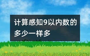 計(jì)算：感知9以內(nèi)數(shù)的多少、一樣多