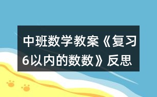 中班數(shù)學(xué)教案《復(fù)習(xí)6以?xún)?nèi)的數(shù)數(shù)》反思