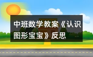 中班數(shù)學(xué)教案《認識圖形寶寶》反思