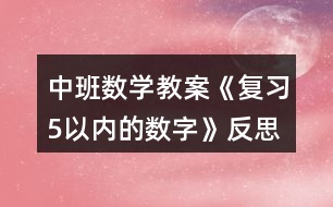 中班數(shù)學(xué)教案《復(fù)習(xí)5以?xún)?nèi)的數(shù)字》反思