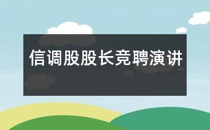 信調(diào)股股長(zhǎng)競(jìng)聘演講