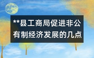 **縣工商局促進(jìn)非公有制經(jīng)濟(jì)發(fā)展的幾點(diǎn)做法和體會(huì)