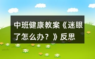 中班健康教案《迷眼了怎么辦？》反思