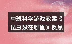 中班科學游戲教案《昆蟲躲在哪里》反思