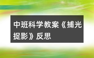 中班科學(xué)教案《捕光捉影》反思