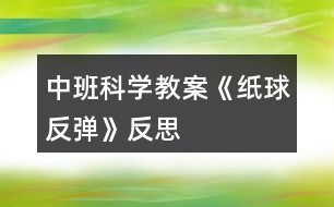 中班科學(xué)教案《紙球反彈》反思