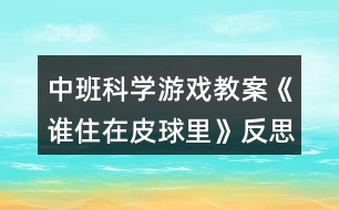 中班科學(xué)游戲教案《誰住在皮球里》反思