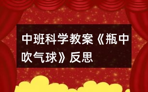 中班科學(xué)教案《瓶中吹氣球》反思