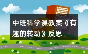 中班科學(xué)課教案《有趣的轉(zhuǎn)動》反思