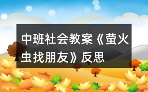 中班社會(huì)教案《螢火蟲(chóng)找朋友》反思