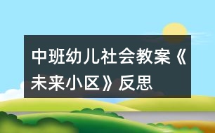 中班幼兒社會(huì)教案《未來(lái)小區(qū)》反思