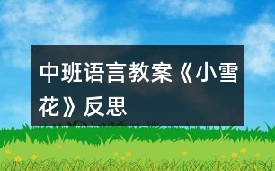 中班語(yǔ)言教案《小雪花》反思