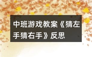 中班游戲教案《猜左手、猜右手》反思