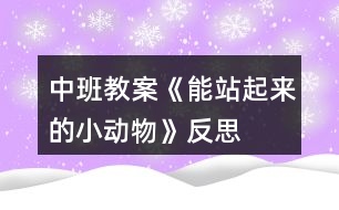 中班教案《能站起來的小動物》反思