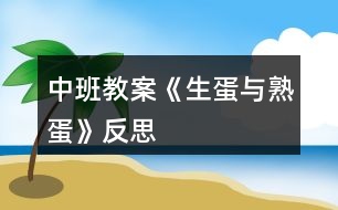 中班教案《生蛋與熟蛋》反思