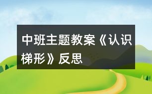 中班主題教案《認(rèn)識梯形》反思