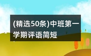 (精選50條)中班第一學(xué)期評(píng)語簡(jiǎn)短