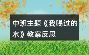 中班主題《我喝過(guò)的水》教案反思