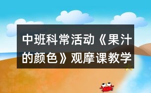 中班科常活動《果汁的顏色》觀摩課教學(xué)設(shè)計(jì)