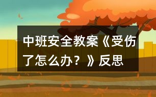 中班安全教案《受傷了怎么辦？》反思