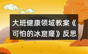 大班健康領域教案《可怕的冰窟窿》反思