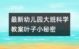 最新幼兒園大班科學教案：葉子小秘密