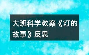 大班科學(xué)教案《燈的故事》反思