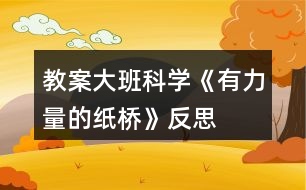 教案大班科學《有力量的紙橋》反思