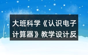 大班科學(xué)《認(rèn)識電子計算器》教學(xué)設(shè)計反思