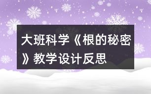 大班科學(xué)《根的秘密》教學(xué)設(shè)計反思