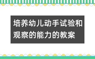 培養(yǎng)幼兒動手試驗和觀察的能力的教案