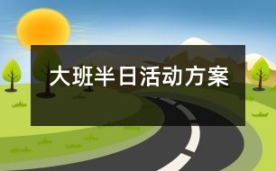 大班半日活動(dòng)方案