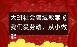 大班社會(huì)領(lǐng)域教案《我們愛(ài)勞動(dòng)，從小做起》反思