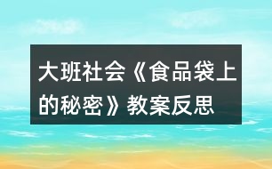 大班社會(huì)《食品袋上的秘密》教案反思