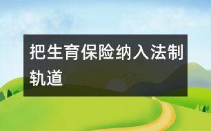 把生育保險(xiǎn)納入法制軌道