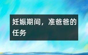 妊娠期間，準爸爸的任務