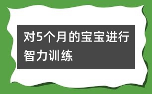 對5個月的寶寶進行智力訓(xùn)練