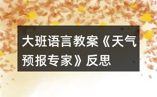 大班語(yǔ)言教案《天氣預(yù)報(bào)專家》反思