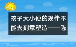 孩子大小便的規(guī)律不能去刻意塑造――陳福國回答