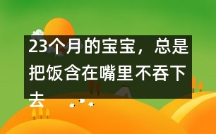 23個月的寶寶，總是把飯含在嘴里不吞下去