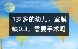 1歲多的幼兒，室膜缺0.3，需要手術(shù)嗎