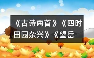 《古詩兩首》《四時田園雜興》、《望岳》教學設計之二