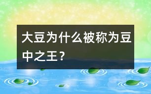 大豆為什么被稱為“豆中之王”？