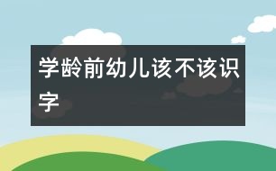 學(xué)齡前幼兒該不該識字